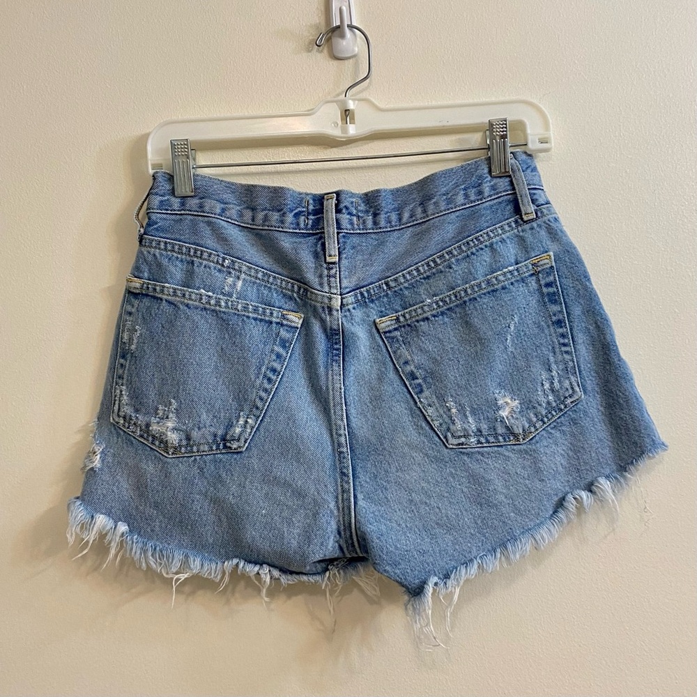 AGOLDE Parker Vintage Button Fly Cutoff Raw Hem Denim Shorts Women’s Size 25 - Picture 8 of 10
